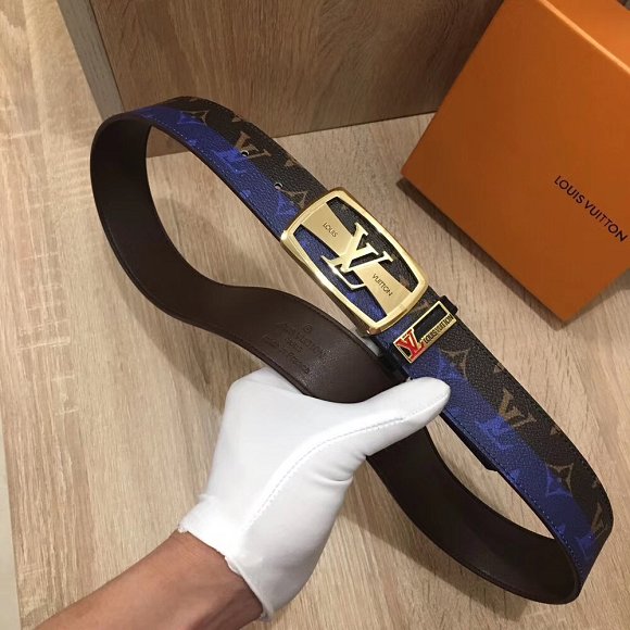 Louis vuitton original monogram 38mm belt M9377 blue