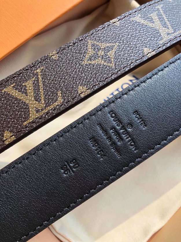 Louis vuitton original monogram canvas 35mm belt M9164