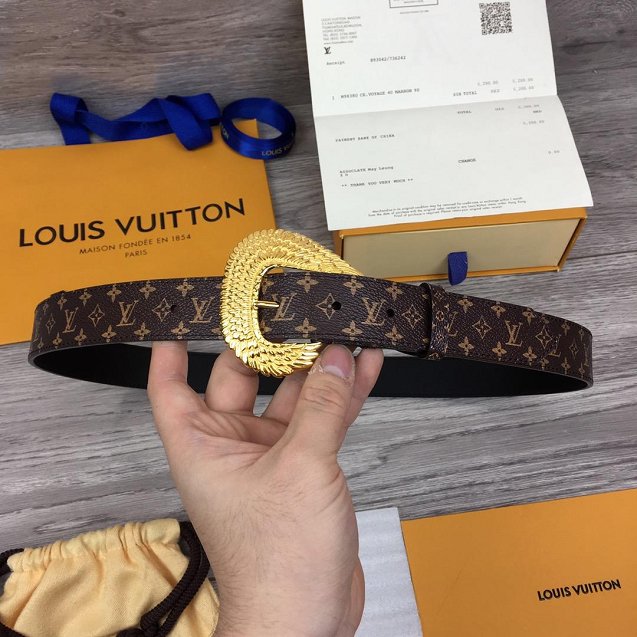 Louis vuitton original monogram canvas angels 30mm belt M0102 