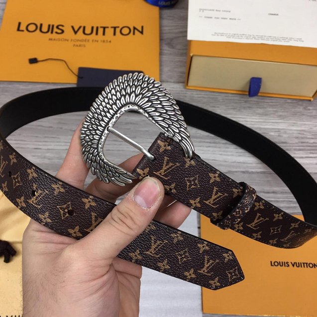 Louis vuitton original monogram canvas angels 30mm belt M0102 