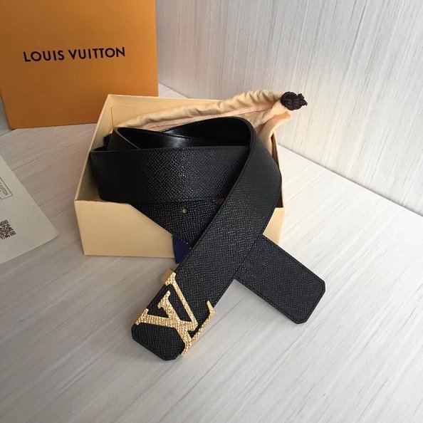 Louis vuitton original taiga leather 40mm belt M9839U black