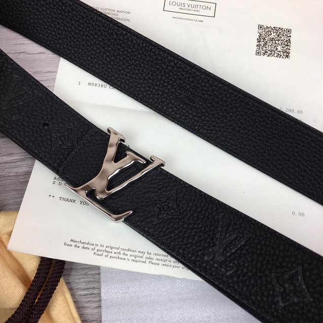 Louis vuitton original togo leather 40mm belt M9283 black