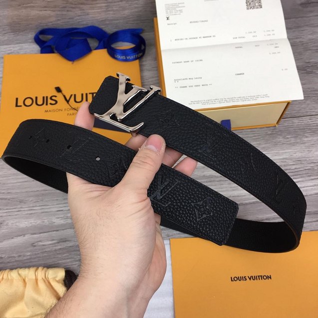 Louis vuitton original togo leather 40mm belt M9283 black