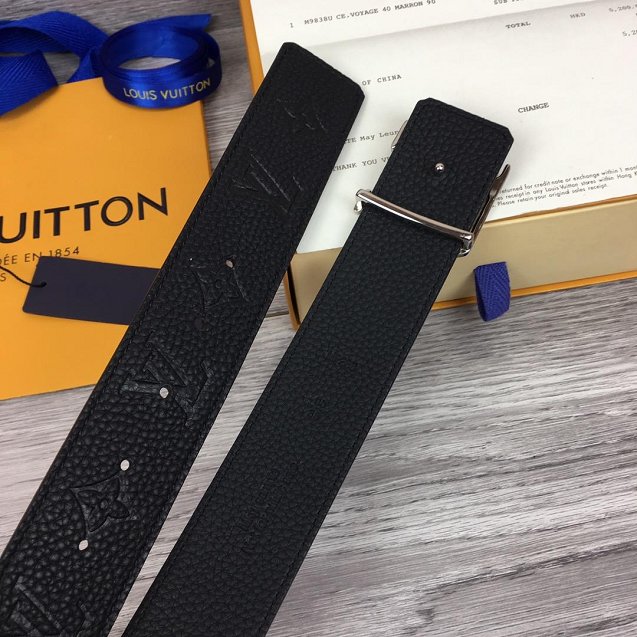 Louis vuitton original togo leather 40mm belt M9283 black