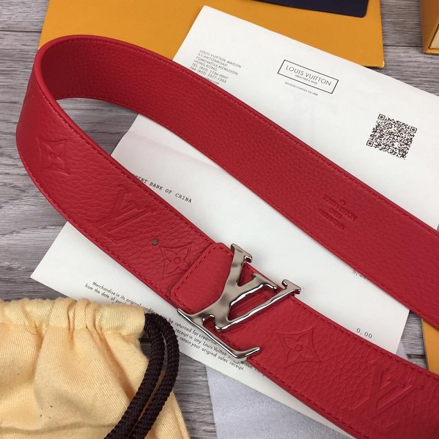 Louis vuitton original togo leather 40mm belt M9283 red