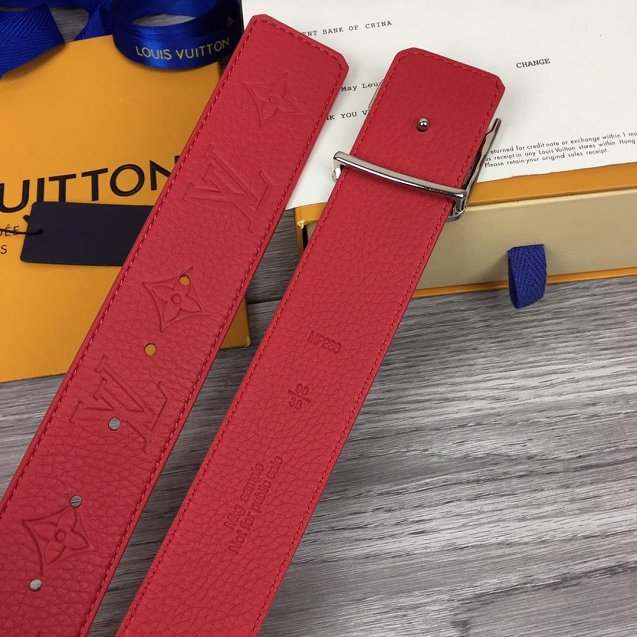 Louis vuitton original togo leather 40mm belt M9283 red