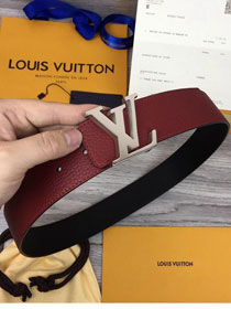 Louis vuitton original togo leather reversible 40mm belt M9152 bordeaux