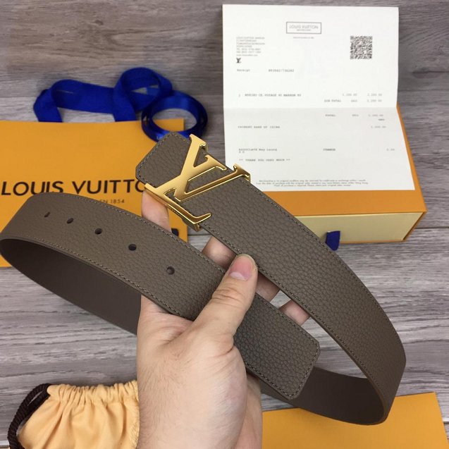 Louis vuitton original togo leather reversible 40mm belt M9152 grey