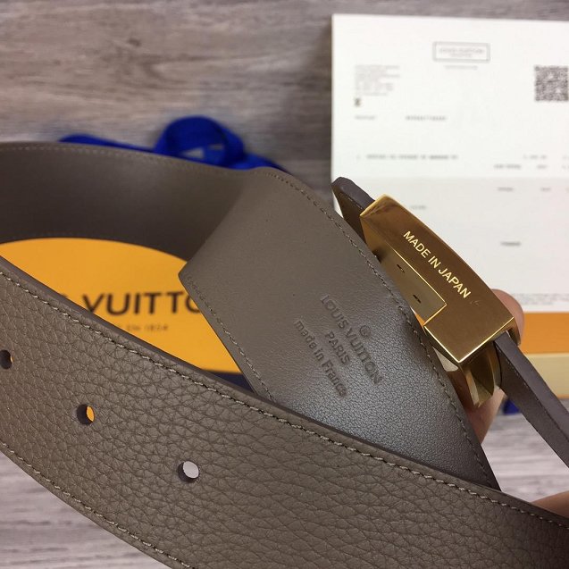 Louis vuitton original togo leather reversible 40mm belt M9152 grey