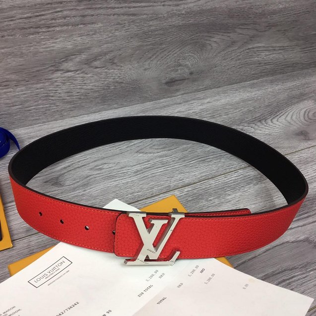 Louis vuitton original togo leather reversible 40mm belt M9152 red