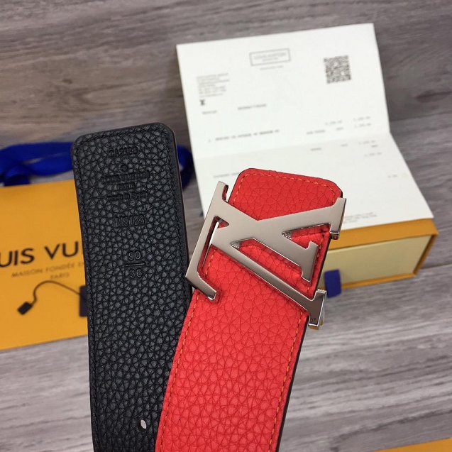 Louis vuitton original togo leather reversible 40mm belt M9152 red