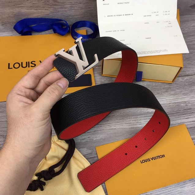 Louis vuitton original togo leather reversible 40mm belt M9152 red