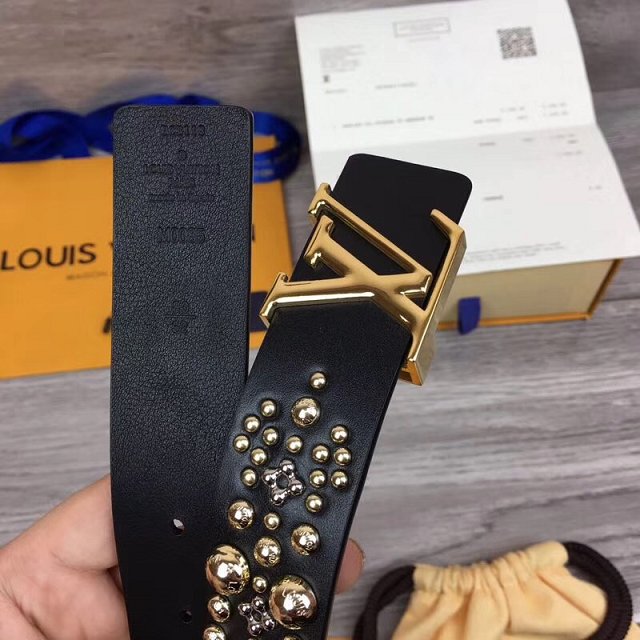 Louis vuitton original calfskin Iconic 35mm belt M0063W black