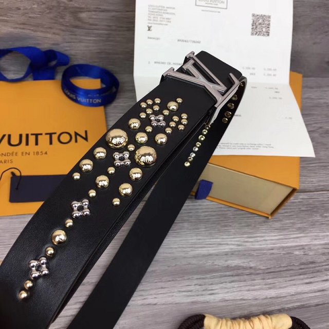 Louis vuitton original calfskin Iconic 35mm belt M0063W black