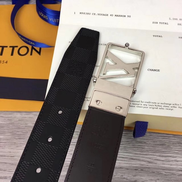 Louis vuitton original calfskin city 35mm reversible belt M0029Q black