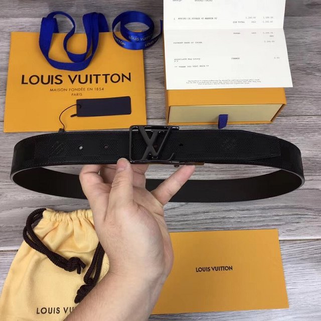 Louis vuitton original calfskin city 35mm reversible belt M0029Q black