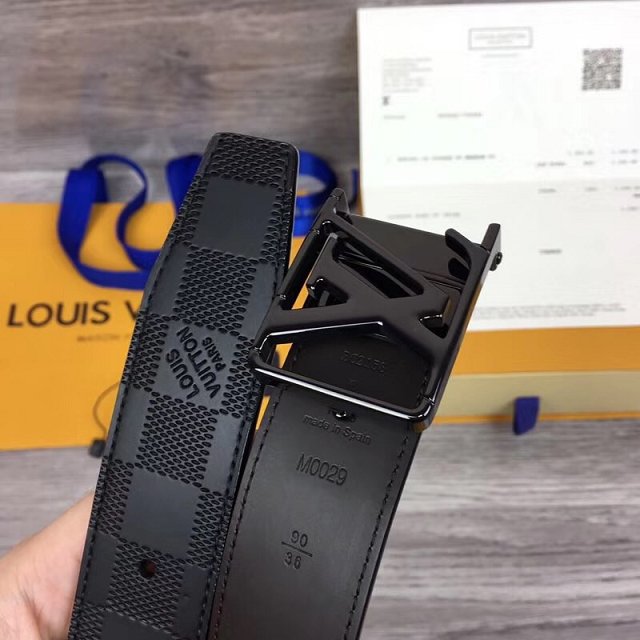 Louis vuitton original calfskin city 35mm reversible belt M0029Q black