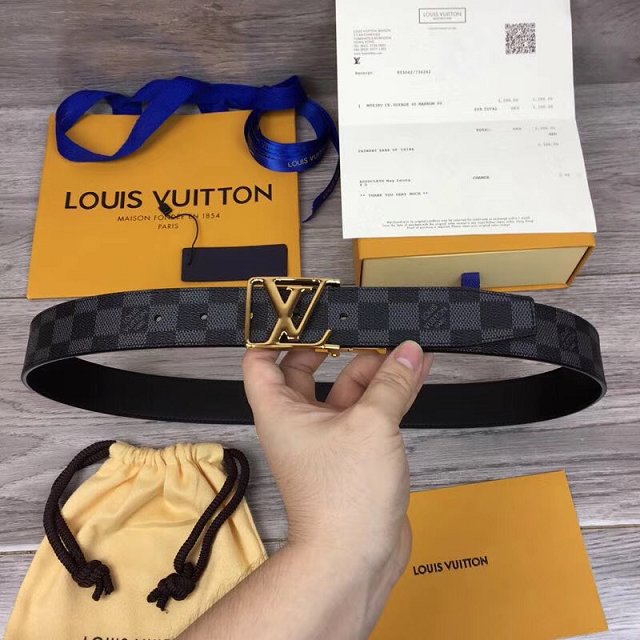 Louis vuitton original daimer graphite city 35mm reversible belt M0028Q