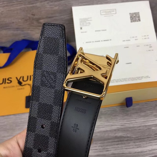 Louis vuitton original daimer graphite city 35mm reversible belt M0028Q