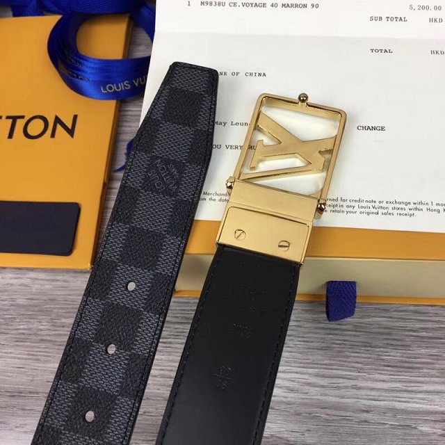 Louis vuitton original daimer graphite city 35mm reversible belt M0028Q