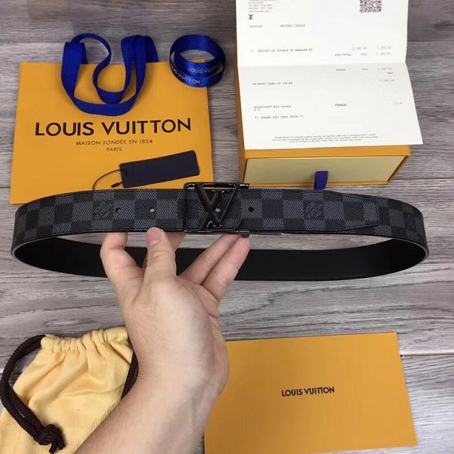 Louis vuitton original daimer graphite city 35mm reversible belt M0028Q