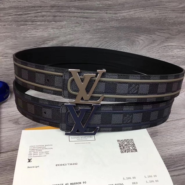 Louis vuitton original damier Initiales belt 40mm M0050S dark blue