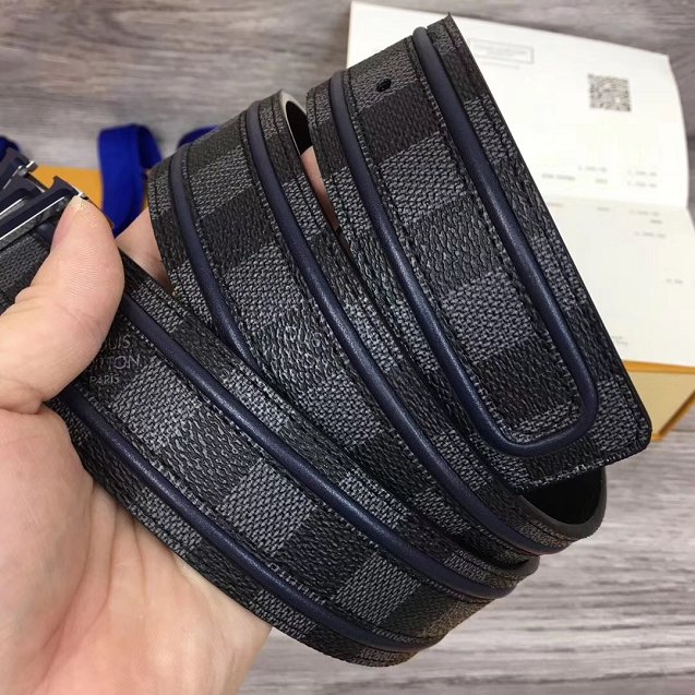 Louis vuitton original damier Initiales belt 40mm M0050S dark blue