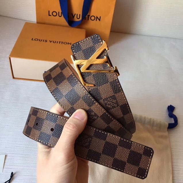 Louis vuitton original damier ebene initials 40mm belt M9609S