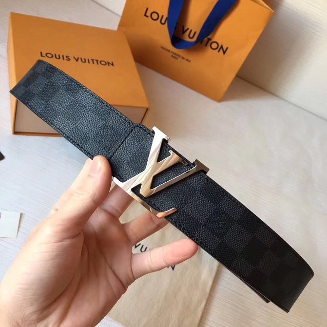 Louis vuitton original damier graphite initials 40mm belt M9604S