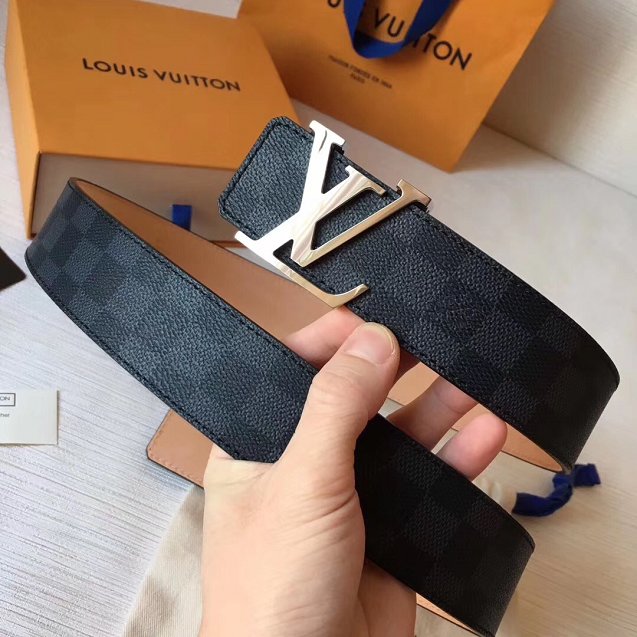 Louis vuitton original damier graphite initials 40mm belt M9604S