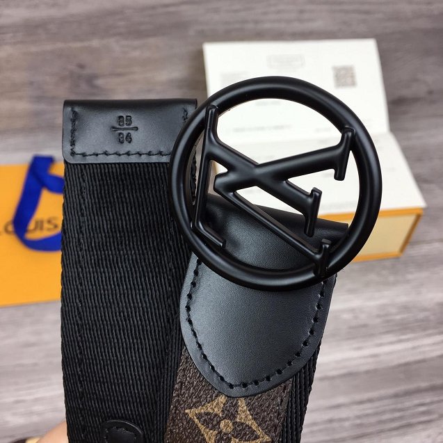 Louis vuitton original monogram canvas circle 40mm belt M0117T black