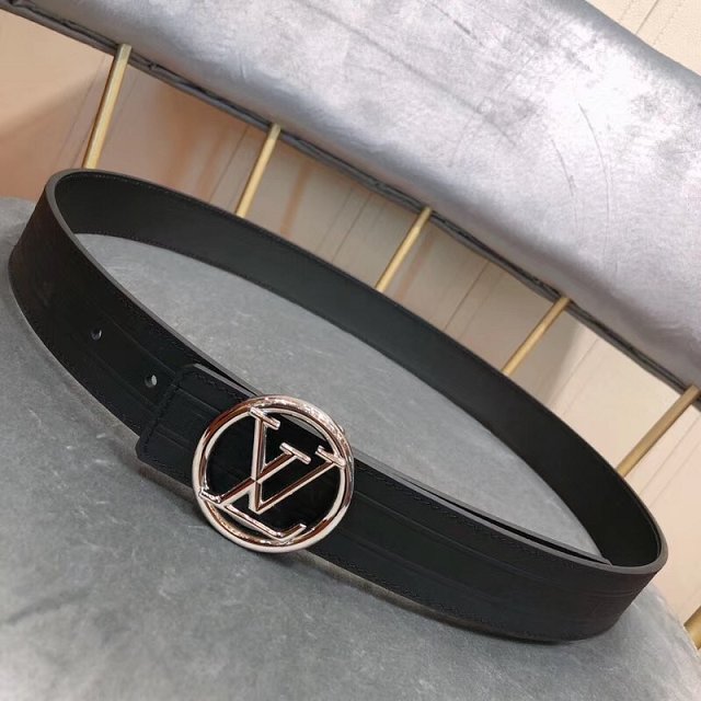 Louis vuitton original calfskin circle 35mm belt m9044 black