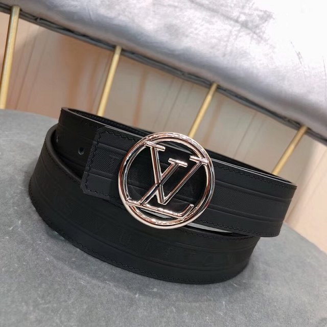 Louis vuitton original calfskin circle 35mm belt m9044 black