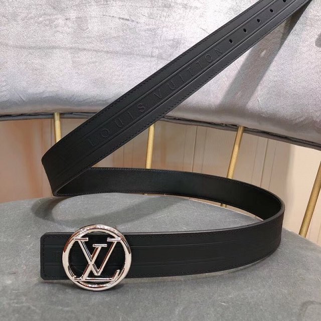 Louis vuitton original calfskin circle 35mm belt m9044 black