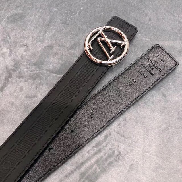 Louis vuitton original calfskin circle 35mm belt m9044 black