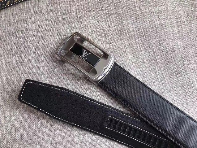 Louis vuitton original calfskin mens belt M0085Q black