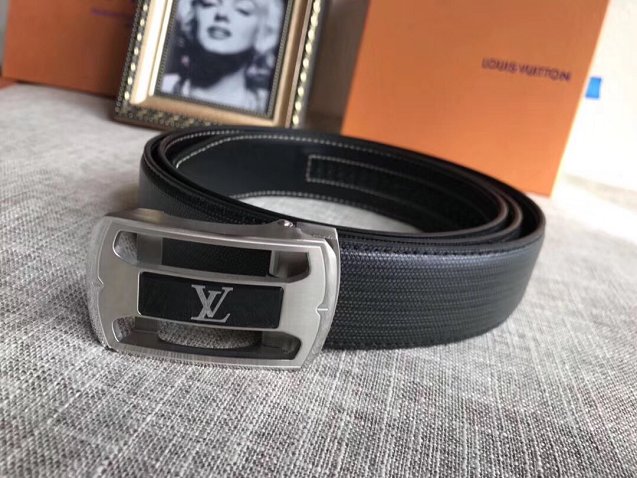 Louis vuitton original calfskin mens belt M0085Q black