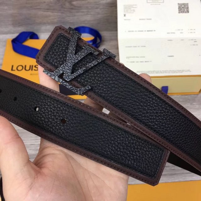 Louis vuitton original calfskin mens covered 40mm belt M0030Q black