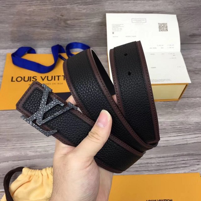 Louis vuitton original calfskin mens covered 40mm belt M0030Q black