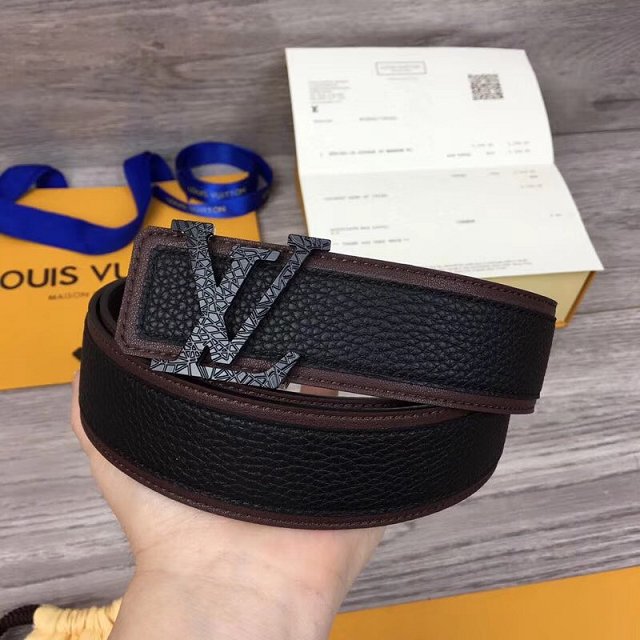 Louis vuitton original calfskin mens covered 40mm belt M0030Q black