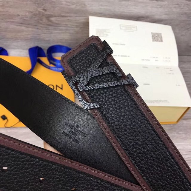 Louis vuitton original calfskin mens covered 40mm belt M0030Q black