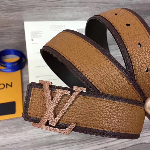 Louis vuitton original calfskin mens covered 40mm belt M0031Q coffee