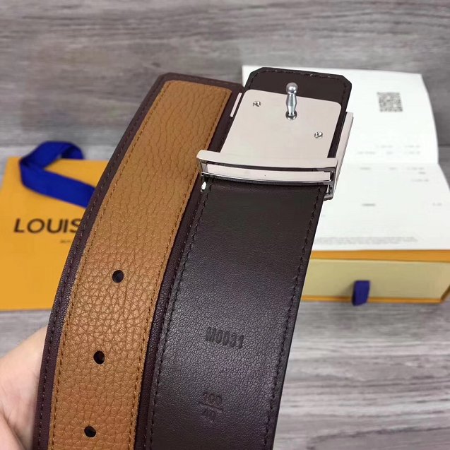 Louis vuitton original calfskin mens covered 40mm belt M0031Q coffee