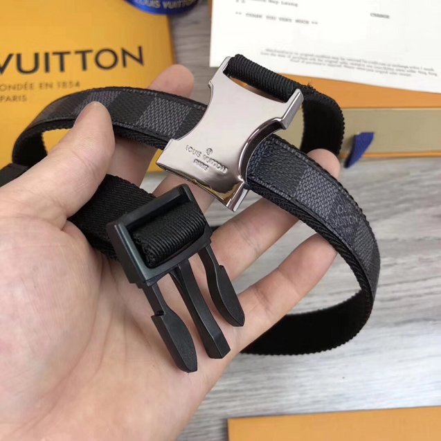 Louis vuitton original damier graphite 30mm belt M0016 black