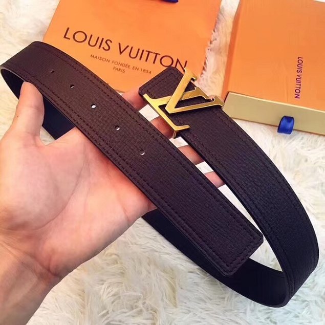 Louis vuitton original epi leather mens belt M0076Q black