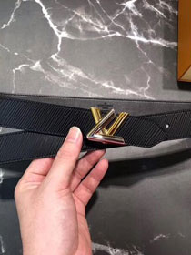 Louis vuitton original epi leather twist 30MM belt M9360U black