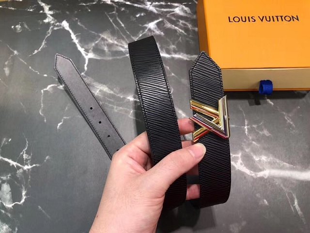 Louis vuitton original epi leather twist 30MM belt M9360U black