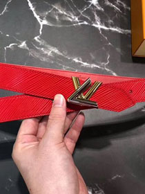 Louis vuitton original epi leather twist 30MM belt M9361U red