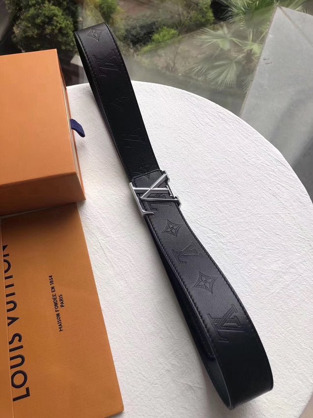 Louis vuitton original monogram calfskin 40mm belt M0091S black