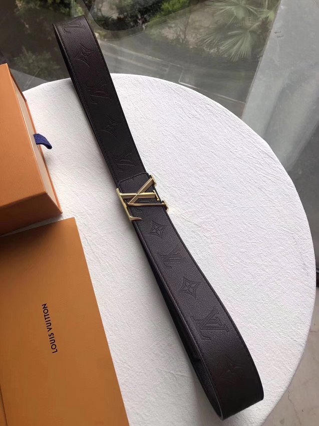 Louis vuitton original monogram calfskin 40mm belt M0091S dark coffee